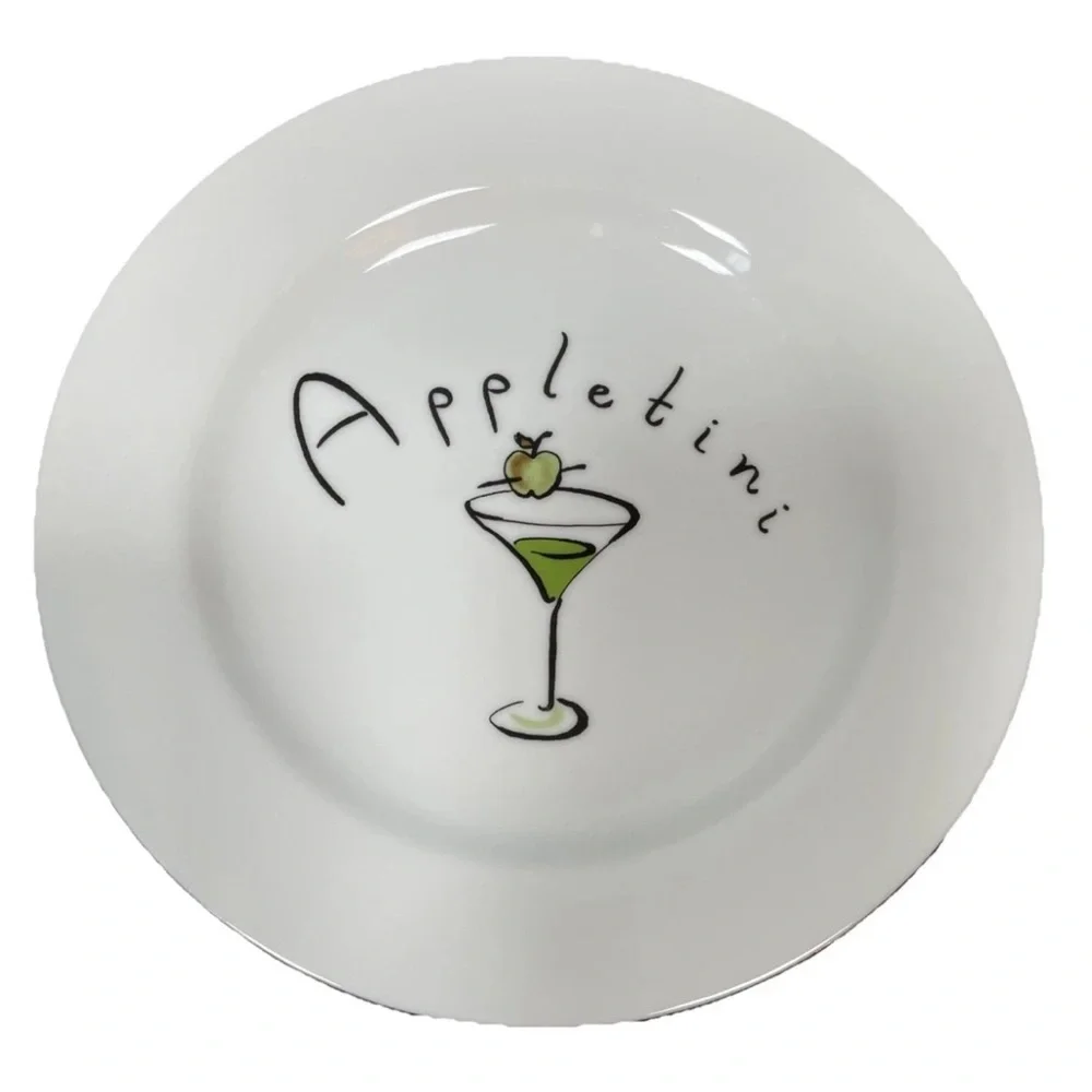 Pottery Barn Appetizer Hors D’oeuvres Plate Set Martini Cocktail Dinner Party